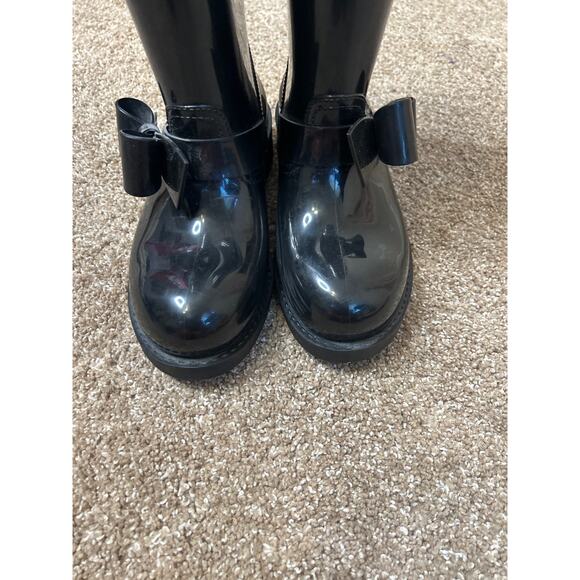 VALENTINO RED V BOW BLACK RAIN BOOTS SIZE 37- 6.5 - Picture 6 of 7